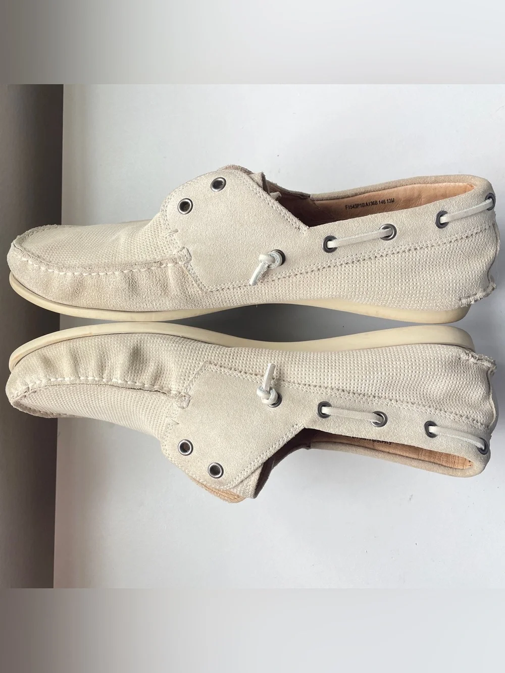 JOHN VARVATOS sz 13 STAR USA Schooner Boat Shoe Birch Suede Leather
